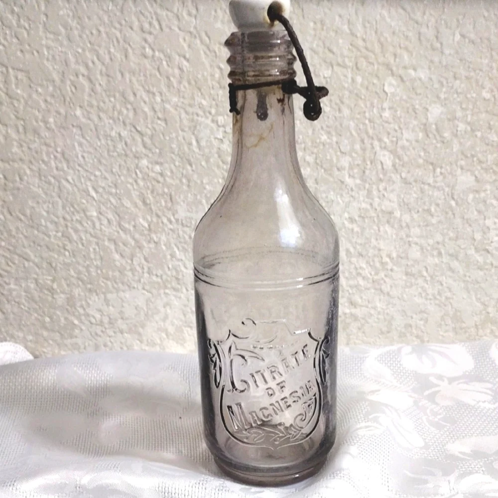Vintage Bottle with Porcelain Stopper